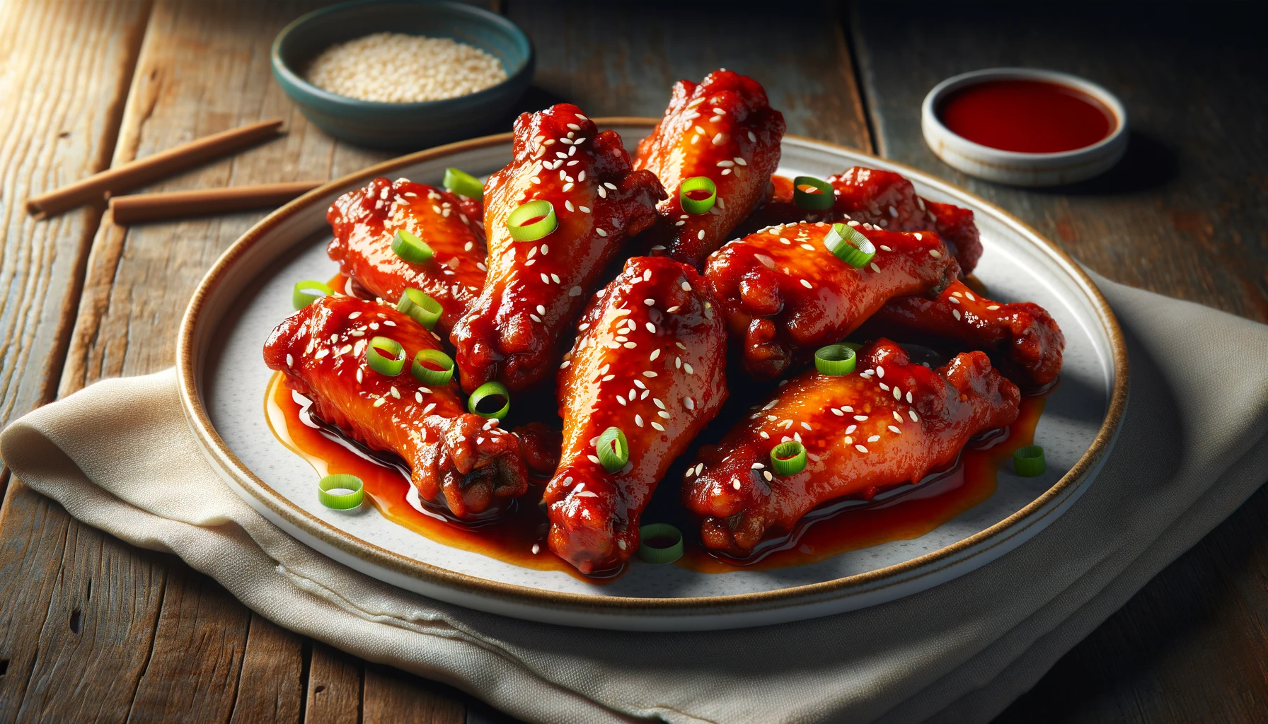 Deliciously crispy chicken wings tossed in a sweet and spicy honey sriracha sauce. The perfect appetizer or easy dinner!