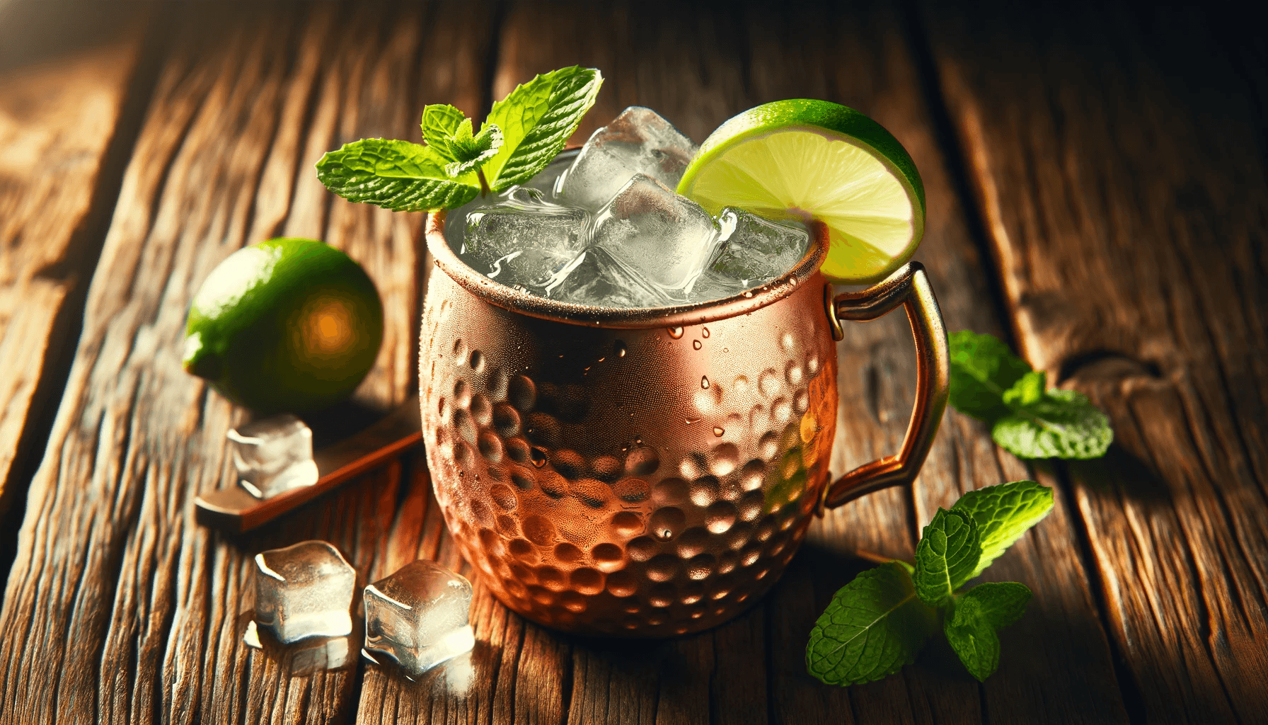 A classic cocktail with a kick that utilizes ginger beer and lime juice.